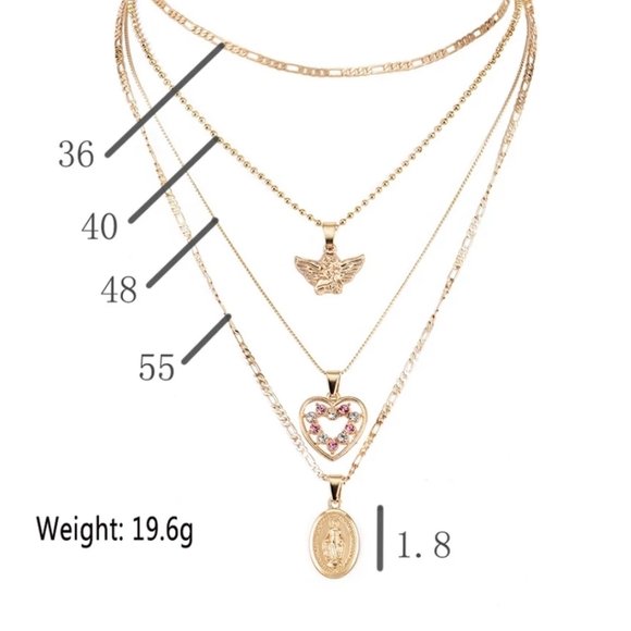 ♡Avery♡ Medallion and Heart Angel Necklace - Picture 2 of 6